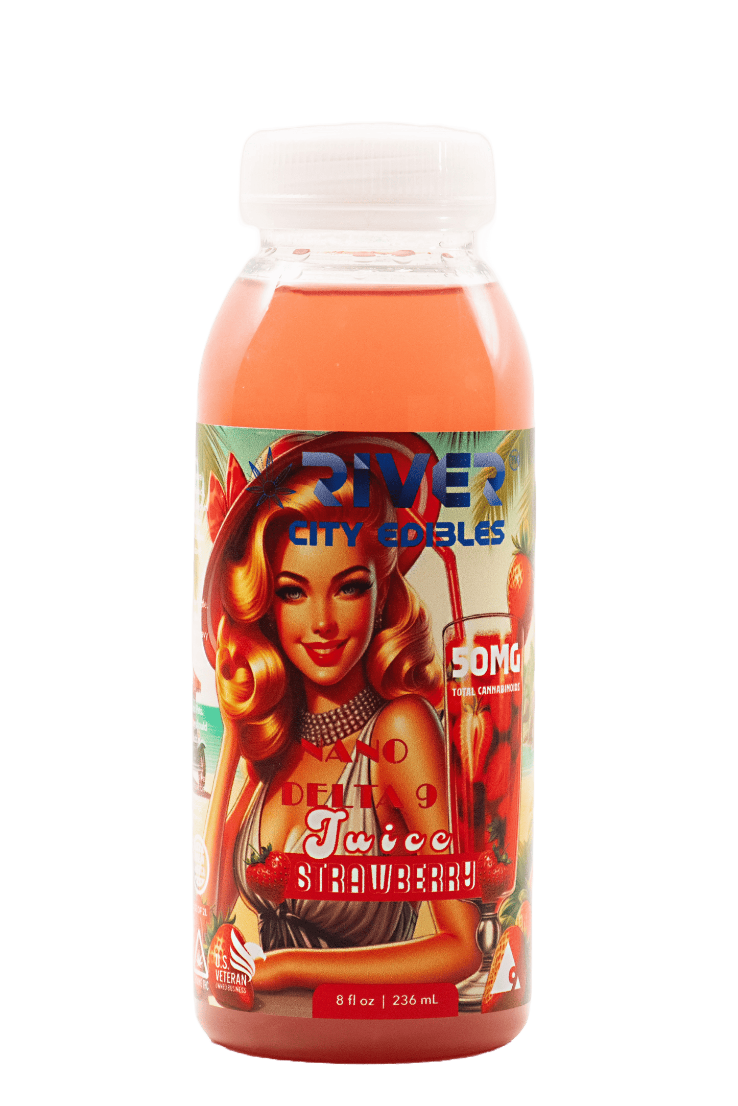 D9 Juice - 50mg - 8oz Strawberry - River City Edibles