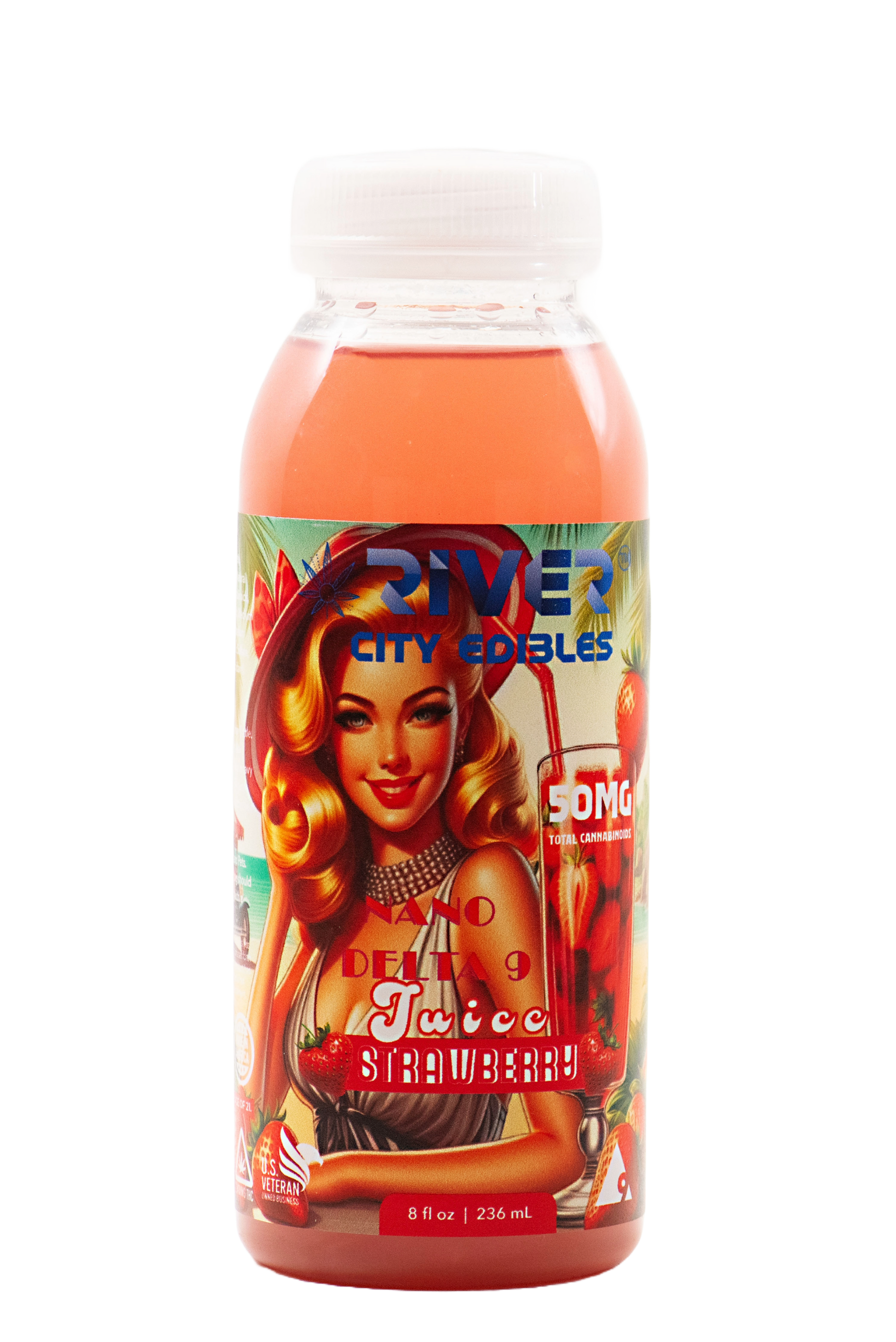 D9 Juice - 50mg - 8oz Strawberry - River City Edibles